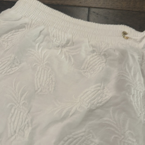 Lilly Pulitzer White Baybreeze Embroidered Pineapple Shorts Sz L - Picture 5 of 9